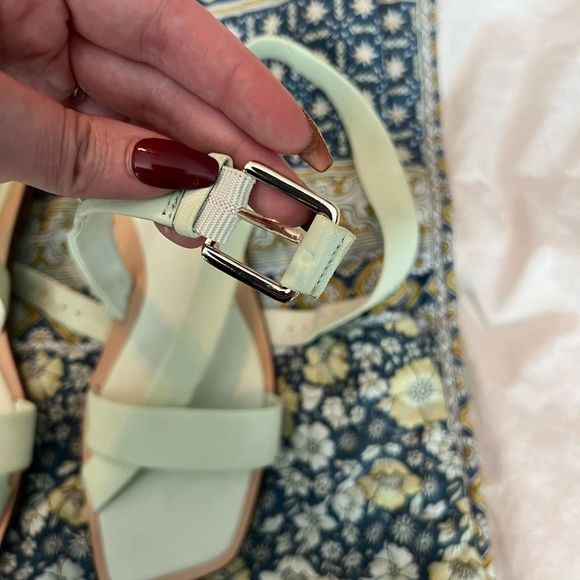 Franco Sarto | Cool Mint Nappa Ema 2 Strappy Leather Sandal EUC Size 9 - Picture 4 of 10